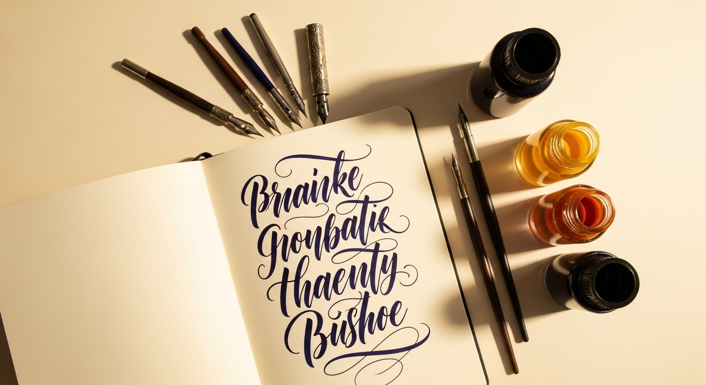 Рабочее место с инструментами для леттеринга